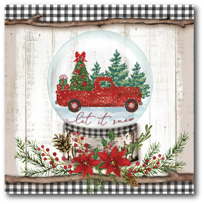 « Let It Snow Red Truck »-reproduction sur toile tendue