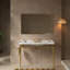 Lavabo de console de salle de bain 48 po, lavabo mural avec pieds en acier inoxydable-1559510682-1559510684