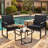 3 Piece Wicker Patio Bistro Set with Coffee Table, Outdoor Rattan Conversation Set for Balcony Porch Garden Yard Poolside-1684336096