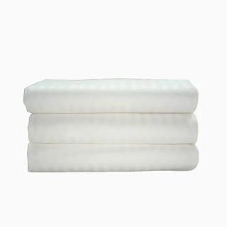 300TC Sateen Stripe Cotton 4 Piece Sheet Set Fitted Sheet Fits Upto 16" Deep Pocket