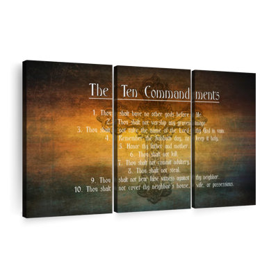 «Bible's Ten Commandments», reproduction d'art sur toile