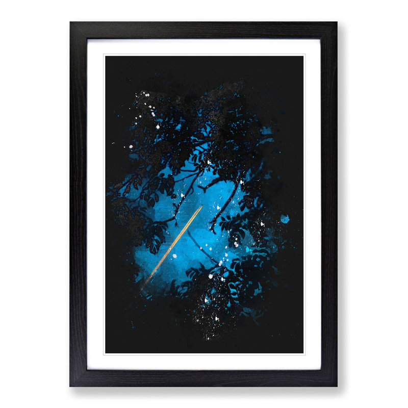 Airplane Through the Trees - Picture Frame Painting Print, 33cm H x 24cm W x 2cm D, Black Framed