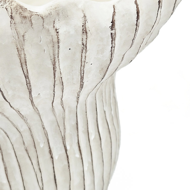 9.3X9x8.7" Sand And Cement Coral Planter With Textured Beige Finish
