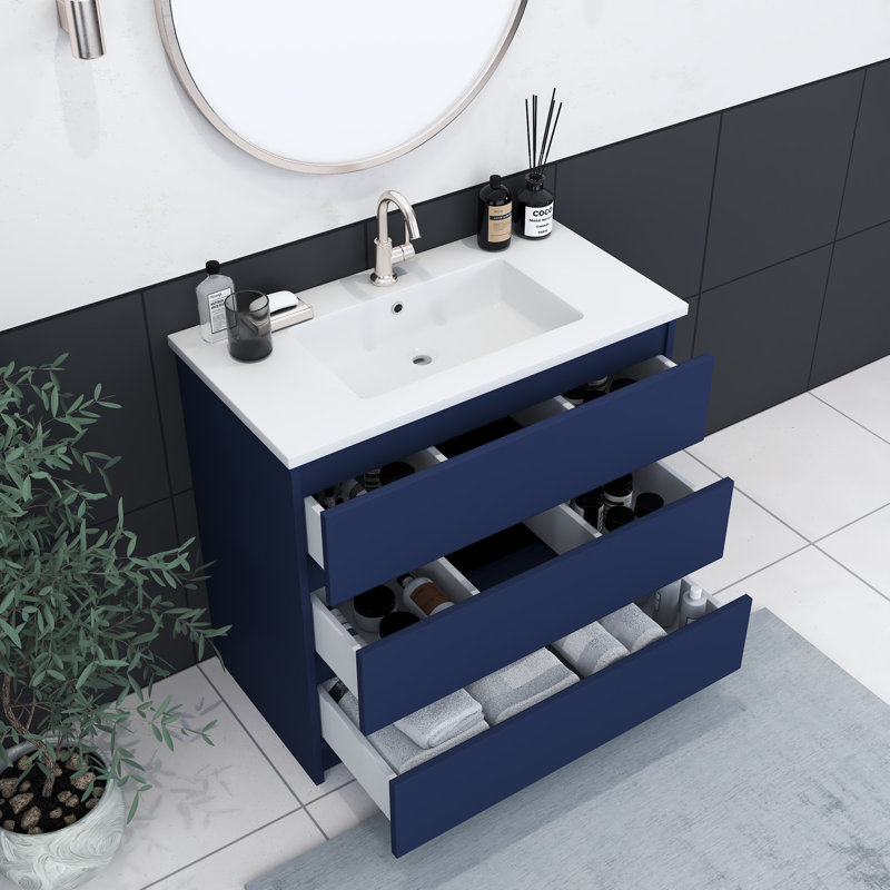Ensemble de meuble-lavabo simple 36 po Hagerstown, Bleu marine
