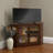 Glass And Oak Wood Corner Tv Stand-50614906