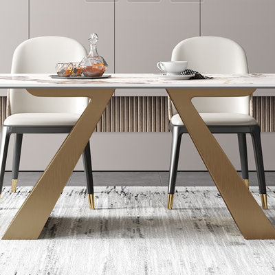 Nordic style luxury rectangular dining table sets