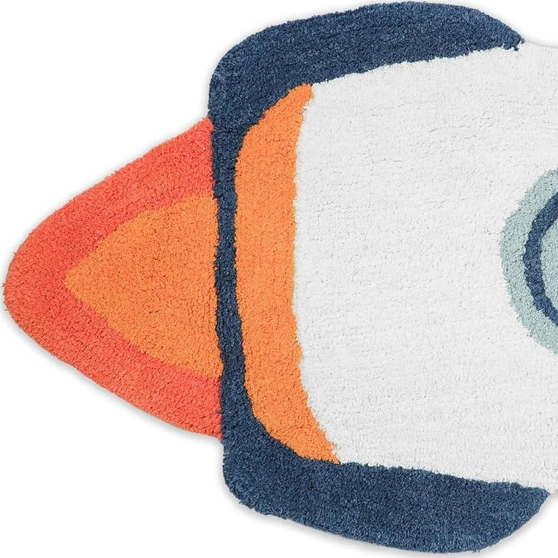Tapis lavable 2 pi x 3 pi orange et blanc