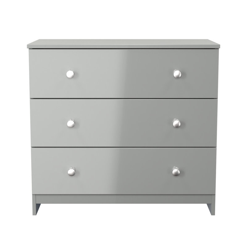 Borth 3 Drawer Chest (Ready Assembled), Grey