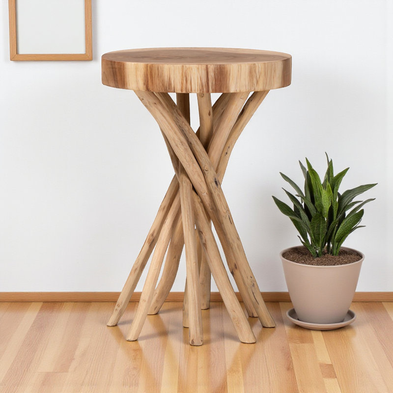 Linea End Table in Natural Teak Wood