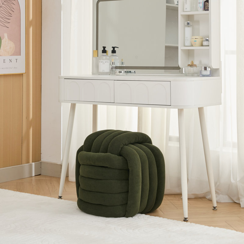 Repose-pieds en tissu Chenille, Vert