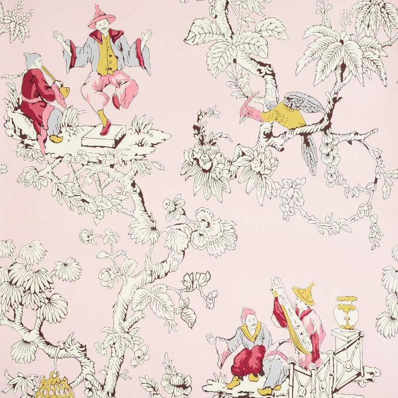 Chinoiserie Moderne Wallpaper, Pink