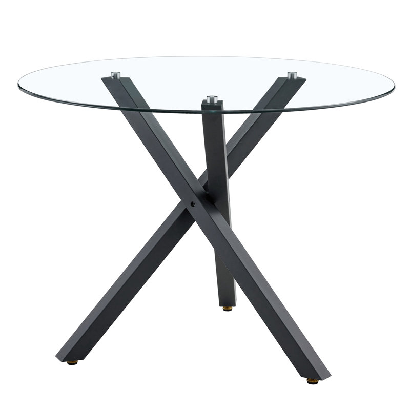 Round Glass Dining Table: 39" Diameter (Table Only)