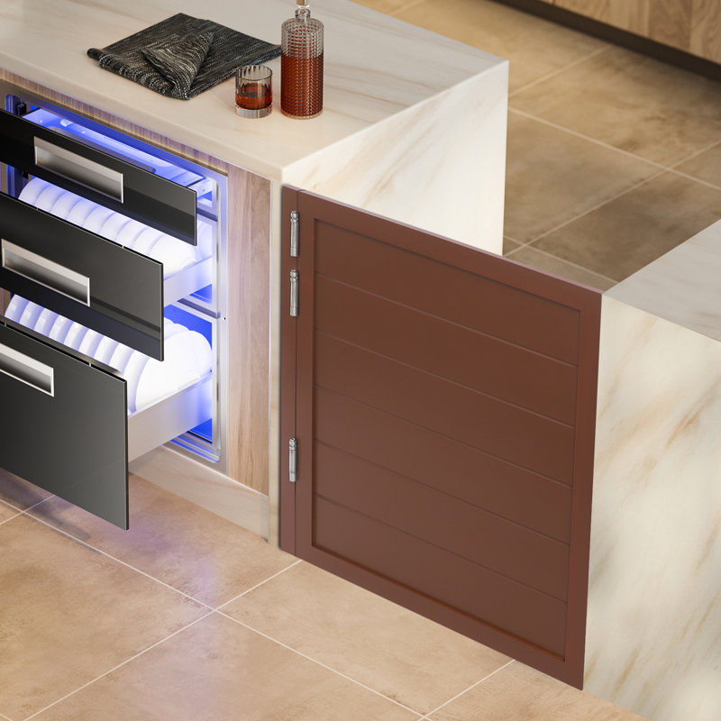 35.4X35.4” Wood Partition Door, Brown