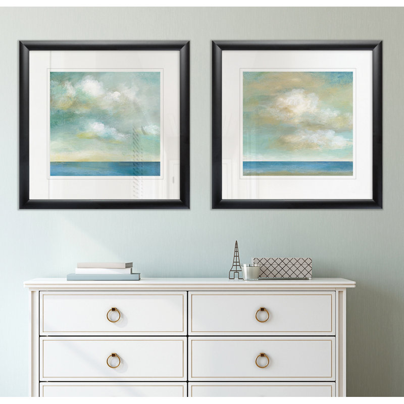« cloudscape i », ensemble de 2 reproductions de peintures encadrées