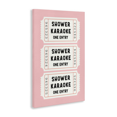 Pink Shower Karaoke Tickets Canvas, design by Lettered and Lined