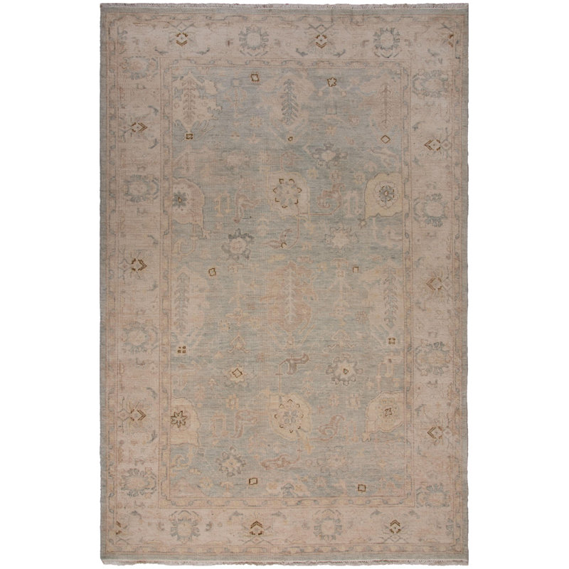 Tapis 100% laine noué à la main, Tapis de couloir 4 pi 6 po x 9 pi
