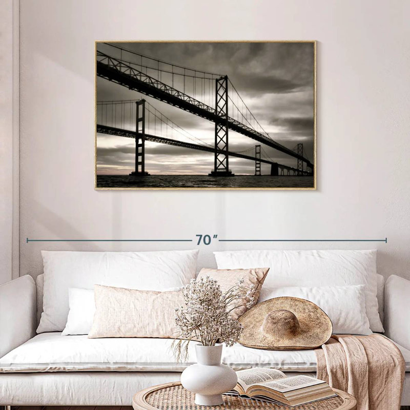 Pont Chesapeake, Cadre flottant en bois naturel, 43 po x 29 po