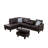 3-Piece L-Shaped Sofa Set with Flip-Up Table & Storage Ottoman, Available in Fabric or Faux Leather-1596569183