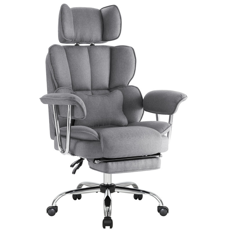 Inbox Zero Armie Executive Chair with Headrest, Grey