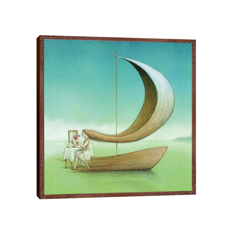 Woman 1 Piece Painting on Canvas, 66.04 cm H x 66.04 cm W, Classic Brown Wood Framed