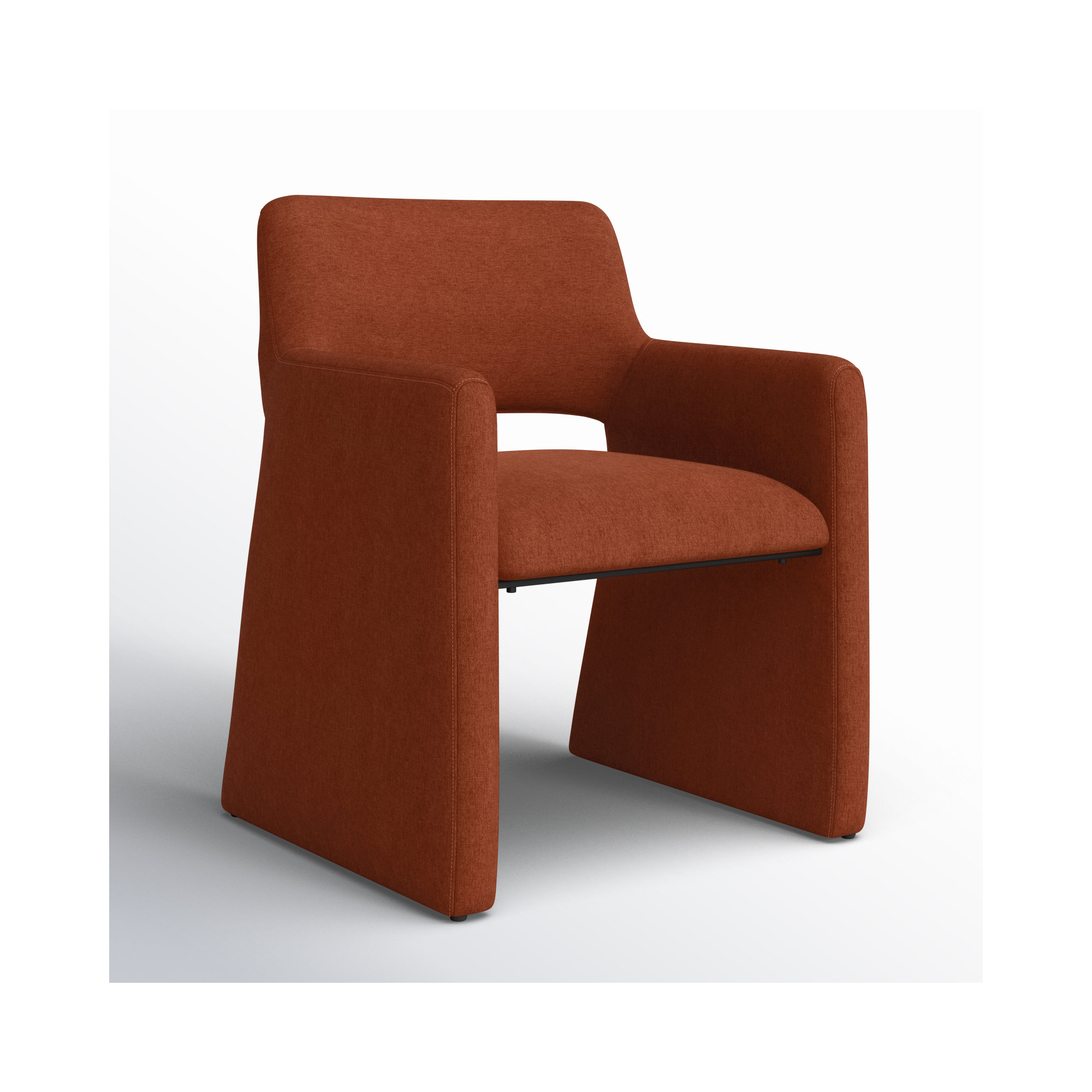 Dollie Upholstered Dining Armchair, Rust