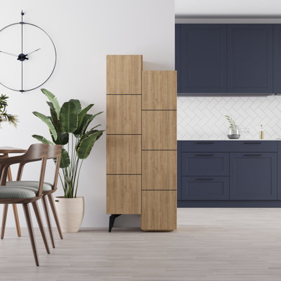 Alisen 8-Door Cabinet Stylish Multipurpose Storage with 8 Shelves