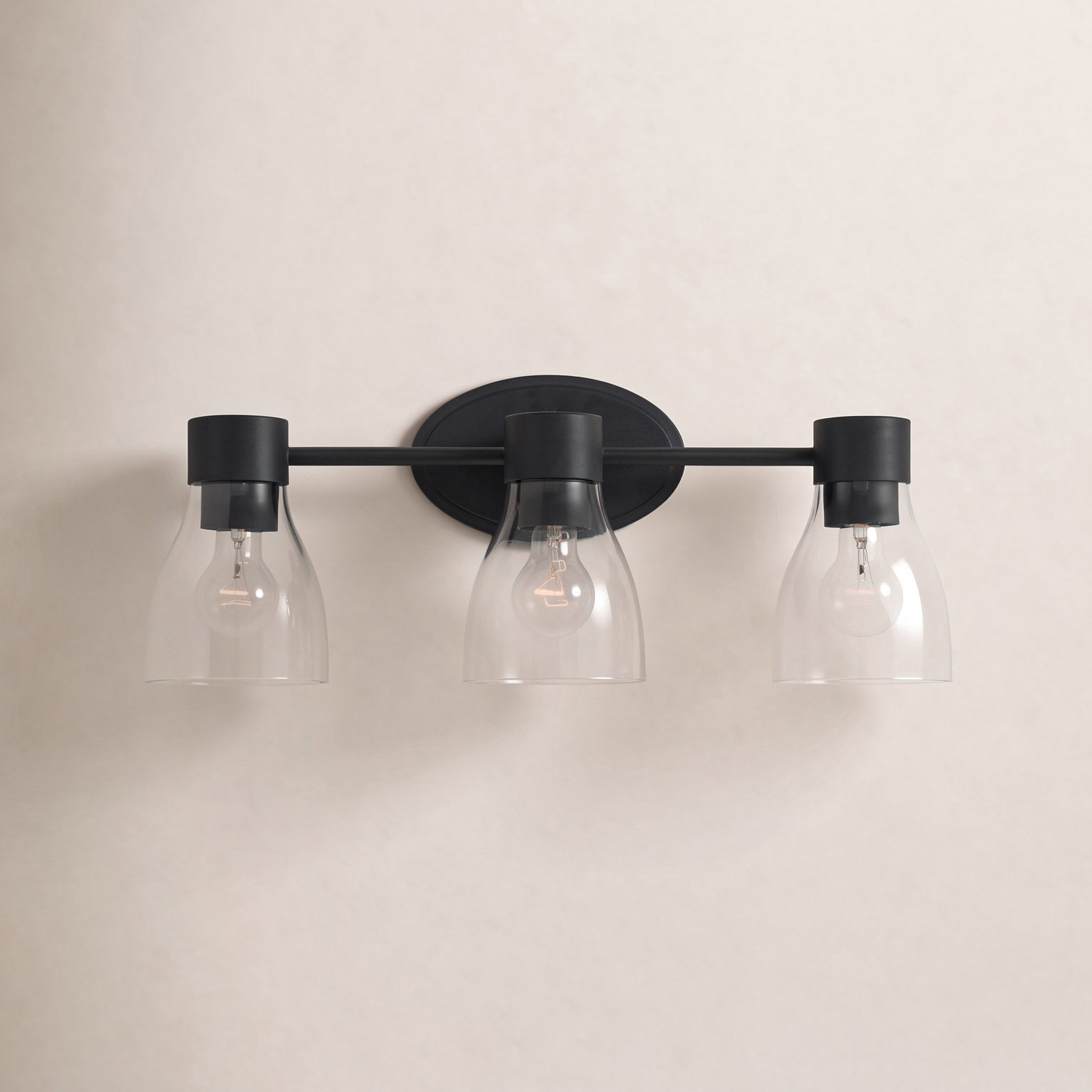Jessa Dimmable Vanity Light, 3, Satin Black