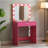 Pink Bedroom Vanity Desk With Mirror, Lights And Large Drawer, Adjustable Brightness 3 Lighting Modes, Tender Unique Brightness, Use