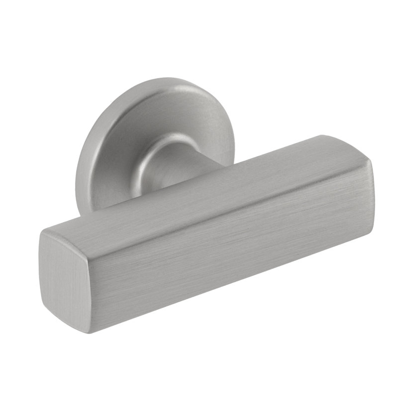 Poignée barre en nickel satiné décentrée 1-7 / 8 "Flynn, Nickel satiné
