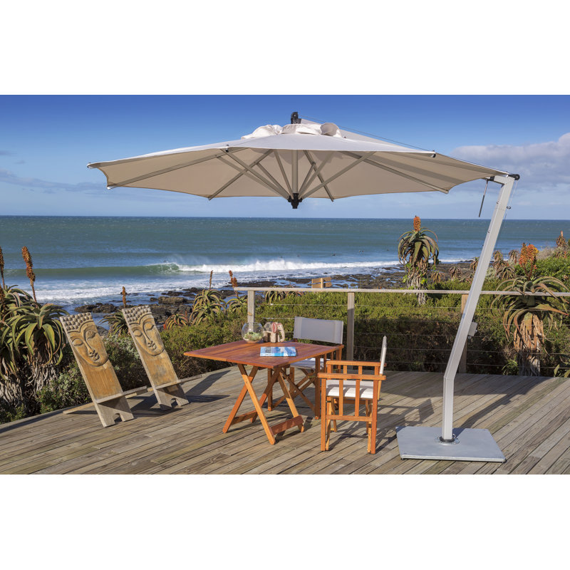 Picollo 10.5' Round Cantilever Umbrella, Ash, Double Stack Metal Plate