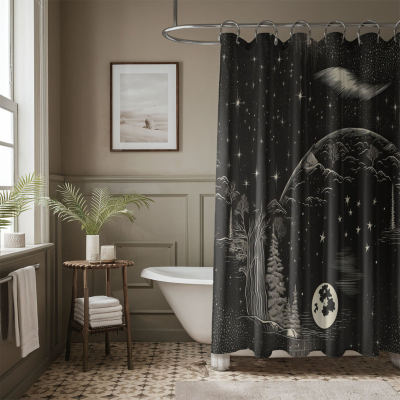Brynsley Abstract Shower Curtain, 74"H x 71"W