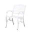 De 2 fauteuils avec volutes et style traditionnels, structure en fonte d'aluminium, accents floraux attrayants, couleur blanche, 26,05 po de largeur, 22,66 de profondeur, 34,7 de hauteur, assemblage nécessaire en deux