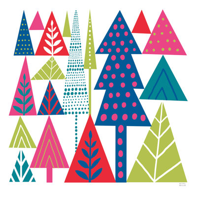 " Geometric Holiday Trees II Bright " by Michael Mullan