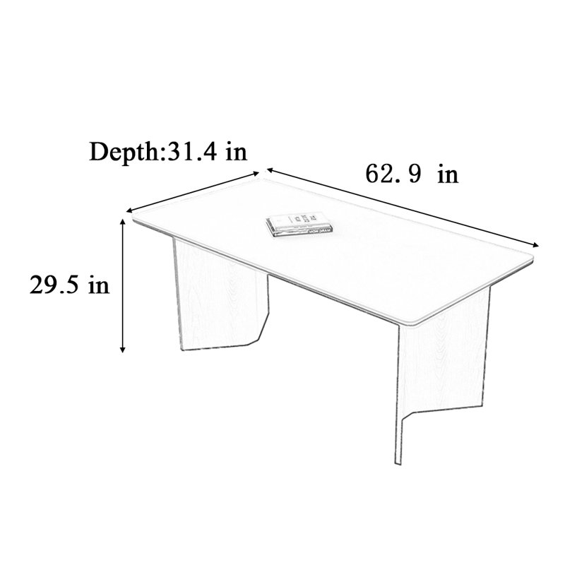 Table de salle à manger rectangulaire Novena, H 29,5 po x L 62,9 po x l 31,4 po