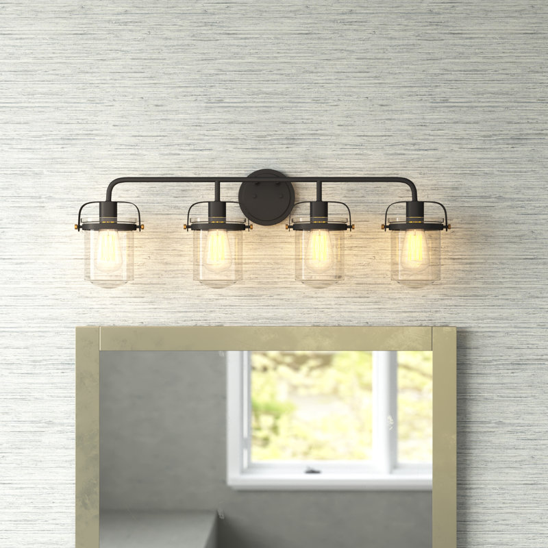Éclairage pour salle de bain à intensité variable 4 lumières Georgetown, Bronze huilé