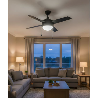 Ventilateur de plafond 52 pales 52 po avec finition DEL noire