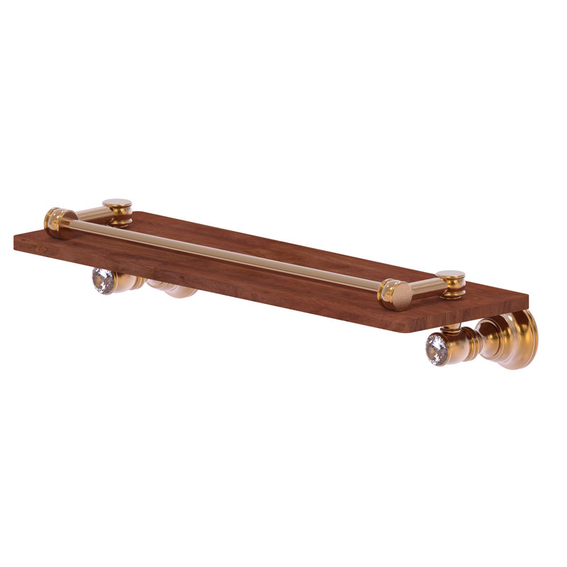 Tablette décorative en bois massif Freyja, H 3,3 po x l 16 po x P 5,54 po, Bronze brossé