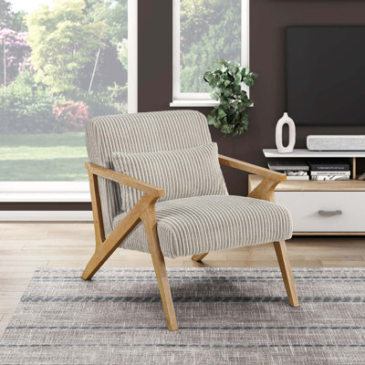 Chaise d'appoint moderne rembourrée avec structure en bois d'hévéa massif et revêtement en velours côtelé