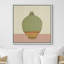 «Green and Tan», grand vase incurvé encadré sur toile-96965518-96965519
