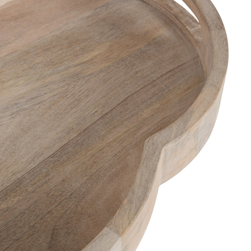 Winstead Scalloped Mango Wood Serving Tray, Brown