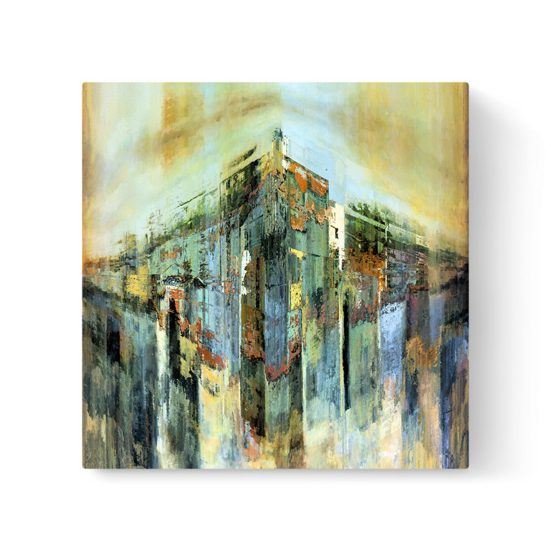 City On Edge - peinture sur toile tendue, H 8 po x l 8 po