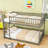 Queen Over Queen Bunk Bed With Guardrails-416836753