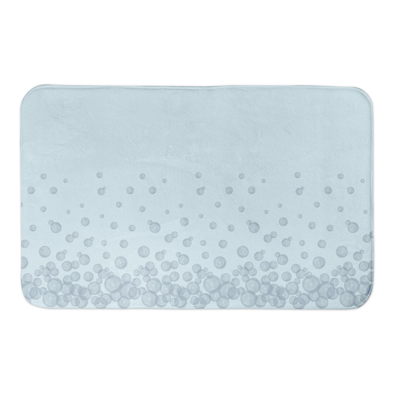 Tapis de bain bulles sur fond bleu, Bleu