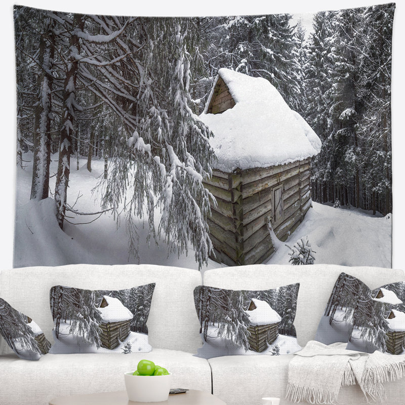 Tapisserie de forêt en polyester maison avec accessoires suspendus et inclus, H 32 po x l 39 po