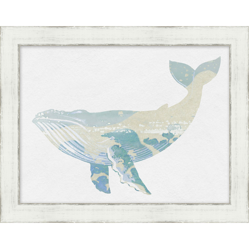 Baleine en relief 1 - Peinture encadrée sur papier