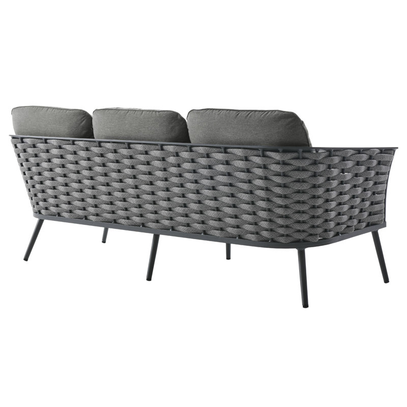 Canapé d'extérieur en aluminium Modway Stance, Gris anthracite, gris