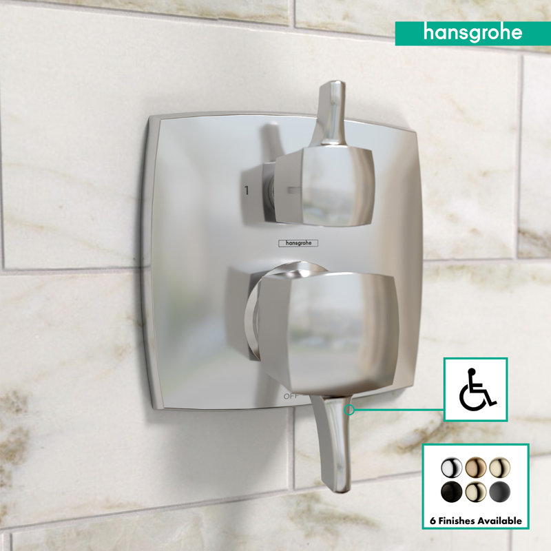 Hansgrohe Ecostat Classic  -Handle 6-Inch Wide Pressure/ Shower Balance Valve Trim Only, Chrome