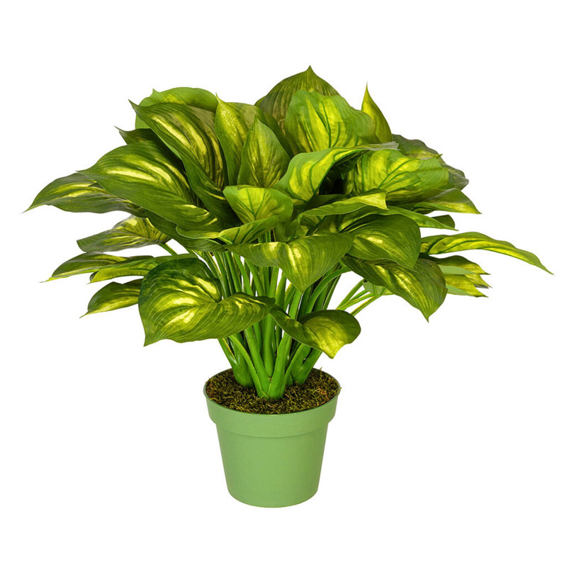 24 po Faux feuillage en pot vert