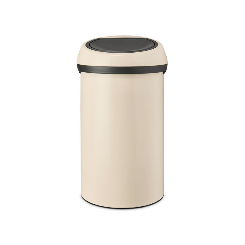 Poubelle à couvercle tactile 16 gallons, Beige doux