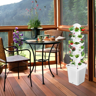 1 Set Hydroponic Growing Tower with 10L Tank, 6 Layers 30 Plants Indoor Hydroponics Growing System, Soilless Cultivation Herbs Fruits Vegetables Vertical Planter Tower Kit